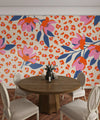 Exotic Flowers, Leopard Background Wallpaper, Seamless Pattern Mural, Oversized Custom Size Wall Art, Non-Woven, Non-Adhesive, Modern Wall Paper, Removable
