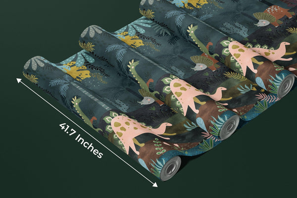 Dino World Wallpaper, Jungle Mural, Oversized Custom Size Wall Art, Non - Woven, Non - Adhesive, Modern Wall Paper, Removable - Adawall Wallpaper - Registered Trade Accounts Only, Wallpaper Wholesale Account - W77755 - Adawall Wholesale - Wallpaper Wholesaler