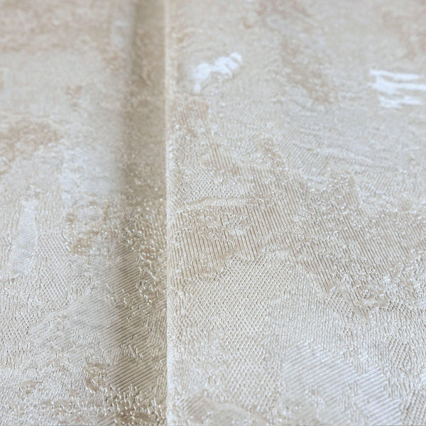 Distressed Metallic Wallpaper, Cream 3D Deep Embossed Shiny Rustic Aged Industrial Design - Walloro High End Wallcoverings & More