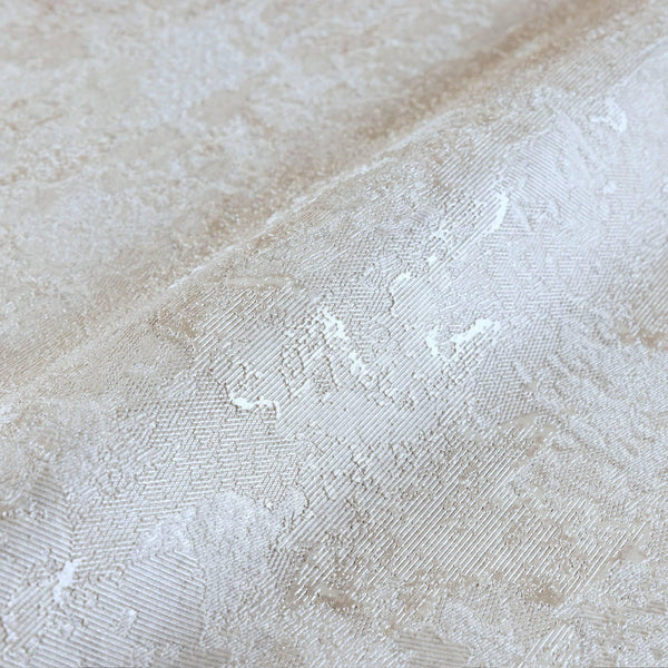 Distressed Metallic Wallpaper, Cream 3D Deep Embossed Shiny Rustic Aged Industrial Design - Walloro High End Wallcoverings & More
