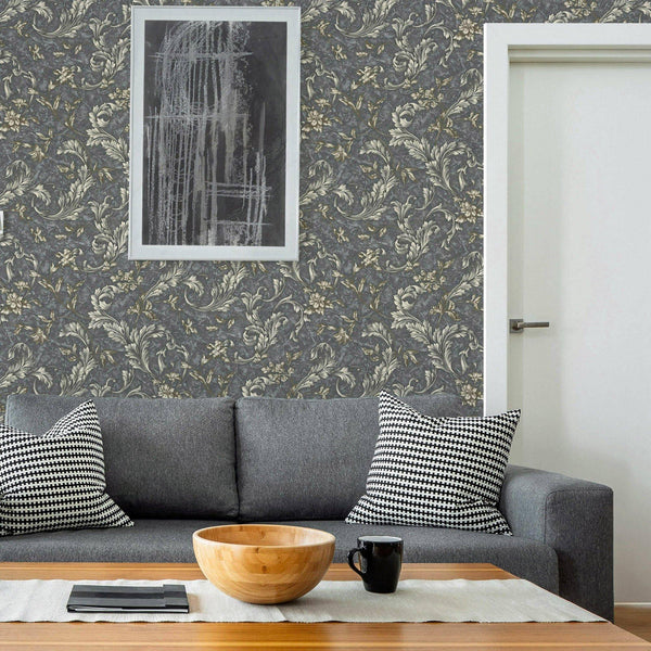 Elegant Blue White Flowered Embossed Wallpaper, Home Wall Decor, Aesthetic Wallpaper, Textured Wallcovering Non - Adhesive - 41.7”W X 393”H - Adawall Wallpaper - Registered Trade Accounts Only, Wallpaper Wholesale Account - 1006-4 - Adawall Wholesale - Wallpaper Wholesaler