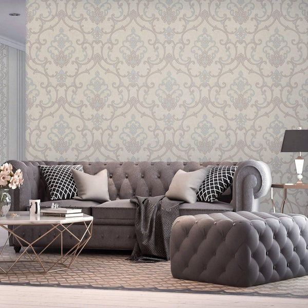Elegant Damask Deep Embossed Wallpaper, 3D Textured Wallcovering, Traditional, Extra Large 114 sq ft Roll, Luxury Wallpaper, Washable - Adawall Wallpaper - Registered Trade Accounts Only, Wallpaper Wholesale Account - 6806-1 - Adawall Wholesale - Wallpaper Wholesaler