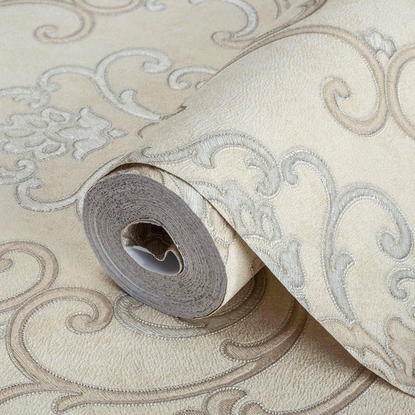 Elegant Damask Deep Embossed Wallpaper, 3D Textured Wallcovering, Traditional, Extra Large 114 sq ft Roll, Luxury Wallpaper, Washable - Adawall Wallpaper - Registered Trade Accounts Only, Wallpaper Wholesale Account - 6806-1 - Adawall Wholesale - Wallpaper Wholesaler