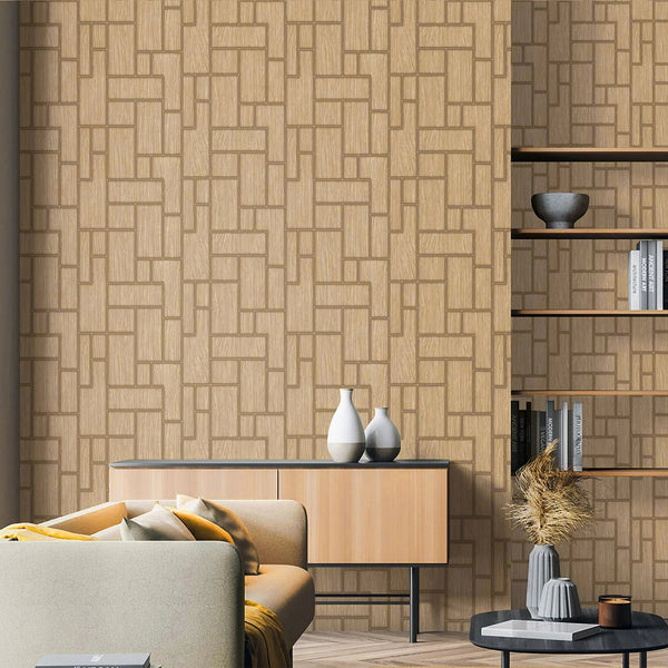 Elegant Wood Pattern 3D Embossed Wallpaper, Light Brown Farmhouse Lodge Realistic Wood Plank Textured Wall Covering - Adawall Wallpaper - Registered Trade Accounts Only, Wallpaper Wholesale Account - 23108-2 - Adawall Wholesale - Wallpaper Wholesaler