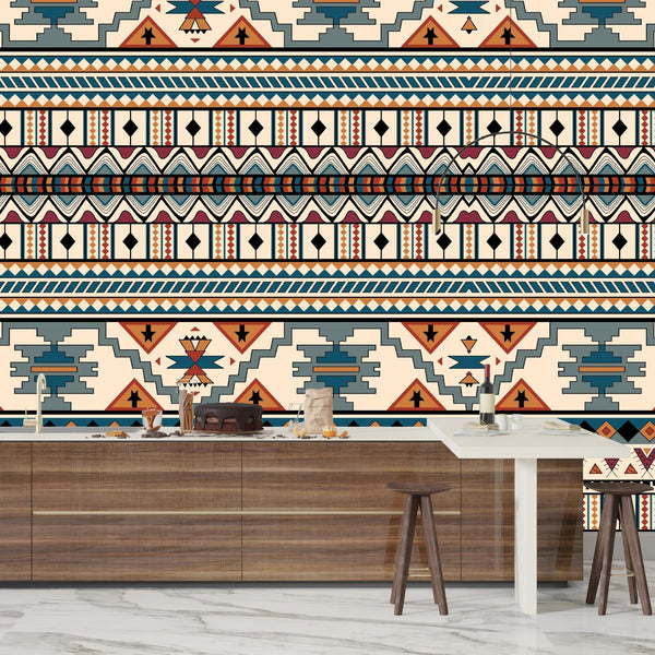 Ethnic Geometrical Wallpaper, Seamless Pattern Mural, Oversized Custom Size Wall Art, Non - Woven, Non - Adhesive, Modern Wall Paper, Removable - Adawall Wallpaper - Registered Trade Accounts Only, Wallpaper Wholesale Account - W77703 - Adawall Wholesale - Wallpaper Wholesaler