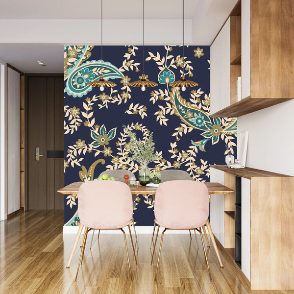 Ethnic Paisley Wallpaper, Seamless Pattern Mural, Oversized Custom Size Wall Art, Non - Woven, Non - Adhesive, Modern Wall Paper, Removable - Adawall Wallpaper - Registered Trade Accounts Only, Wallpaper Wholesale Account - W77701 - Adawall Wholesale - Wallpaper Wholesaler