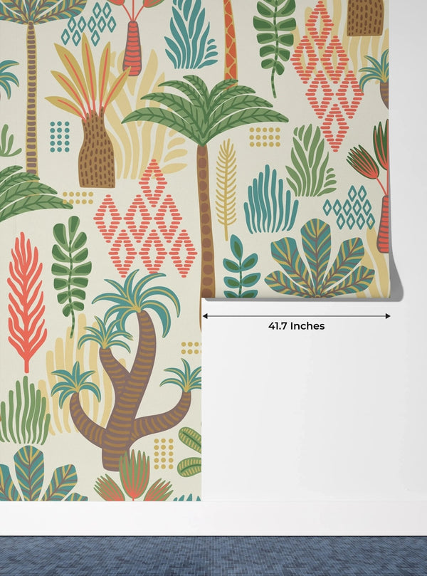 Ethnic Tropical Wallpaper, Seamless Pattern Mural, Oversized Custom Size Wall Art, Non - Woven, Non - Adhesive, Modern Wall Paper, Removable - Adawall Wallpaper - Registered Trade Accounts Only, Wallpaper Wholesale Account - W78067 - Adawall Wholesale - Wallpaper Wholesaler