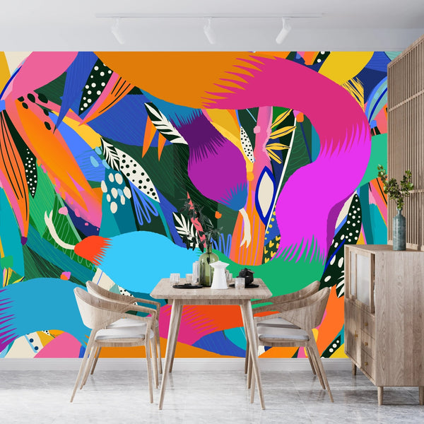 Exotic Abstract Wallpaper, Jungle and Snakes Mural, Oversized Custom Size Wall Art, Non - Woven, Non - Adhesive, Modern Wall Paper, Removable - Adawall Wallpaper - Registered Trade Accounts Only, Wallpaper Wholesale Account - W77863 - Adawall Wholesale - Wallpaper Wholesaler