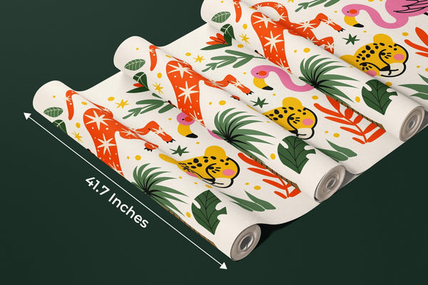 Exotic Tropical Wallpaper, Cartoon Retro Style Mural, Oversized Custom Size Wall Art, Non - Woven, Non - Adhesive, Modern Wall Paper, Removable - Adawall Wallpaper - Registered Trade Accounts Only, Wallpaper Wholesale Account - W77861 - Adawall Wholesale - Wallpaper Wholesaler