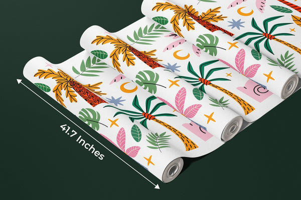 Exotic Tropical Wild Wallpaper, Cartoon Retro Style Mural, Oversized Custom Size Wall Art, Non - Woven, Non - Adhesive, Modern Wall Paper, Removable - Adawall Wallpaper - Registered Trade Accounts Only, Wallpaper Wholesale Account - W77862 - Adawall Wholesale - Wallpaper Wholesaler
