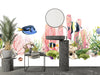 Fishes and Corals Wallpaper, White Background Mural, Oversized Custom Size Wall Art, Non - Woven, Non - Adhesive, Modern Wall Paper, Removable - Adawall Wallpaper - Registered Trade Accounts Only, Wallpaper Wholesale Account - W77664 - Adawall Wholesale - Wallpaper Wholesaler