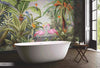 Flamingo Nature Theme Wall Mural, Green Forest Wallpaper, Custom Wall Mural, Wall Poster Home Interior Decor, Non - Adhesive, Non - Woven, Washable, Removable - Adawall Wallpaper - Registered Trade Accounts Only, Wallpaper Wholesale Account - A319-3 - Adawall Wholesale - Wallpaper Wholesaler