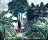 Flamingos Tropical Trees Wallpaper, Green Nature Wall Mural, Jungle Forest Scene, Non - Woven, Non - Pasted, Removable, Custom Exotic Wall Print Art - Adawall Wallpaper - Registered Trade Accounts Only, Wallpaper Wholesale Account - A307-2 - Adawall Wholesale - Wallpaper Wholesaler