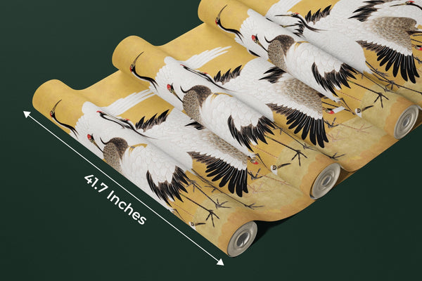 Flock Cranes Wallpaper, Japanese Mural, Oversized Custom Size Wall Art, Non - Woven, Non - Adhesive, Modern Wall Paper, Removable - Adawall Wallpaper - Registered Trade Accounts Only, Wallpaper Wholesale Account - W77590 - Adawall Wholesale - Wallpaper Wholesaler
