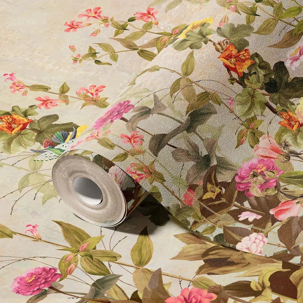Floral Blossoms Wallpaper, Green Flowers Birds Wall Mural, Oversized Custom Size Wall Art, Non - Woven, Non - Adhesive, Modern Wall Paper, Removable - Adawall Wallpaper - Registered Trade Accounts Only, Wallpaper Wholesale Account - SE320-3 - Adawall Wholesale - Wallpaper Wholesaler
