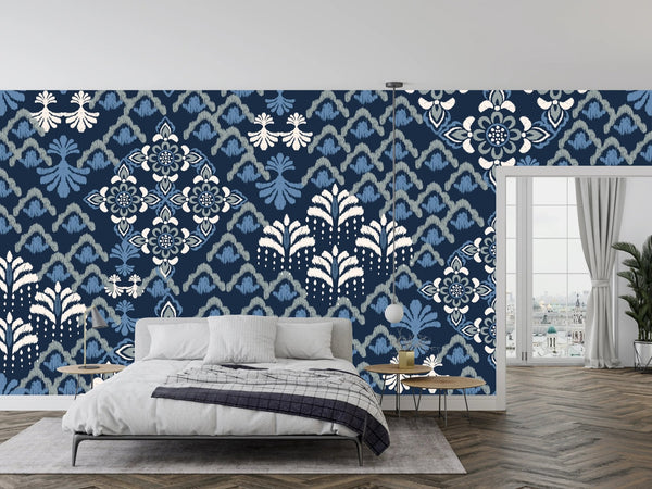 Floral Damask Wallpaper, Seamless Pattern Mural, Oversized Custom Size Wall Art, Non - Woven, Non - Adhesive, Modern Wall Paper, Removable - Adawall Wallpaper - Registered Trade Accounts Only, Wallpaper Wholesale Account - W77963 - Adawall Wholesale - Wallpaper Wholesaler