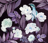 Floral Wall Mural, Purple Peony Flower Parrot Wall Mural Art, Big Size Customizable Bird Theme, Non - Adhesive, Removable Wallpaper, Black, Washable, Home Interior Decor Wall Art - Adawall Wallpaper - Registered Trade Accounts Only, Wallpaper Wholesale Account - A316-1 - Adawall Wholesale - Wallpaper Wholesaler