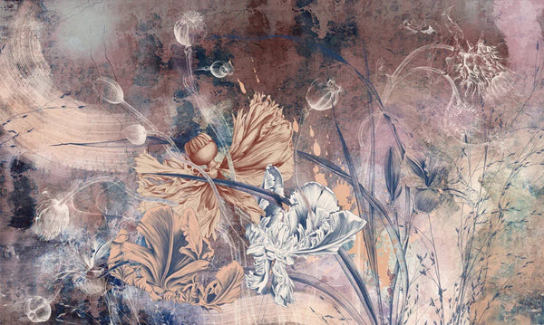 Flowers Wallpaper, Fresco Mural, Oversized Custom Size Wall Art, Non - Woven, Non - Adhesive, Modern Wall Paper, Removable - Adawall Wallpaper - Registered Trade Accounts Only, Wallpaper Wholesale Account - W77503 - Adawall Wholesale - Wallpaper Wholesaler