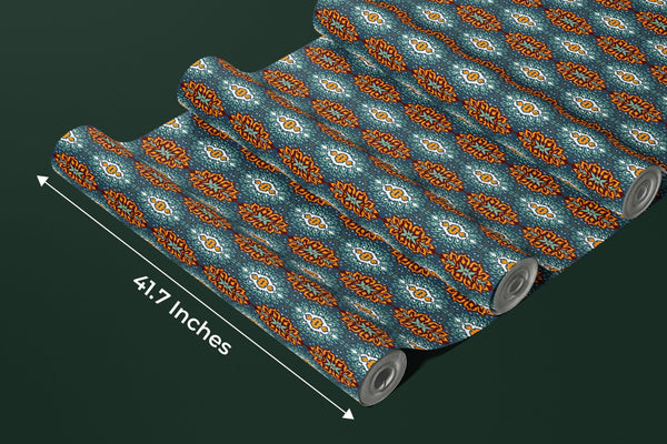 Victorian Style Damask Wallpaper, Seamless Pattern Mural, Oversized Custom Size Wall Art, Non-Woven, Non-Adhesive, Modern Wall Paper, Removable