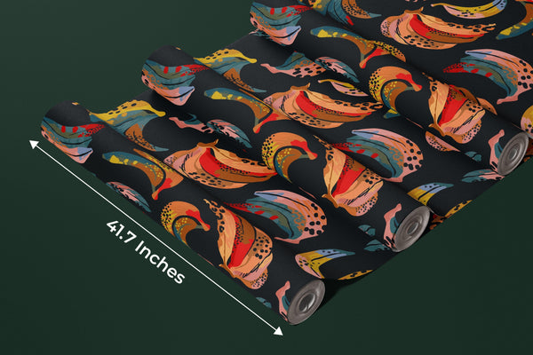 Abstract Bananas Wallpaper, Seamless Pattern Mural, Oversized Custom Size Wall Art, Non-Woven, Non-Adhesive, Modern Wall Paper, Removable