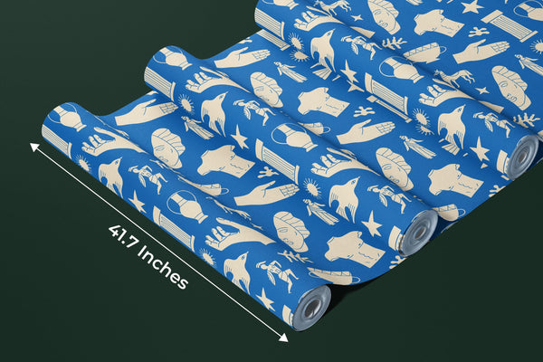 Ancient Greek Statues Wallpaper, Seamless Pattern Mural, Oversized Custom Size Wall Art, Non-Woven, Non-Adhesive, Modern Wall Paper, Removable