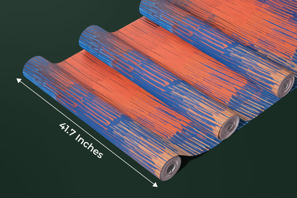 Crazy Sketch Red and Blue Wallpaper, Chaos and Variety Mural, Oversized Custom Size Wall Art, Non-Woven, Non-Adhesive, Modern Wall Paper, Removable