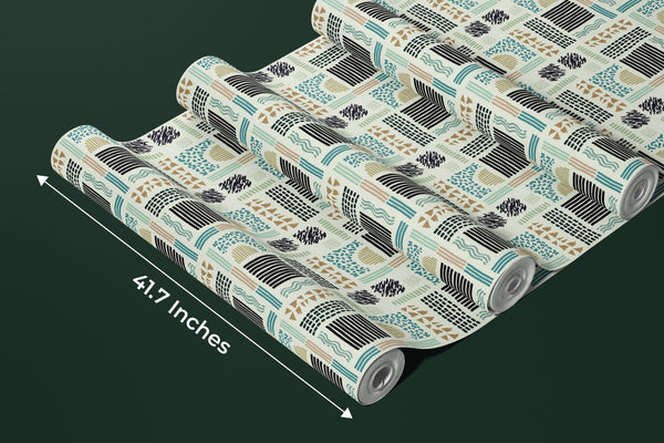 African Ethnic Wallpaper, Seamless Pattern Mural, Oversized Custom Size Wall Art, Non-Woven, Non-Adhesive, Modern Wall Paper, Removable