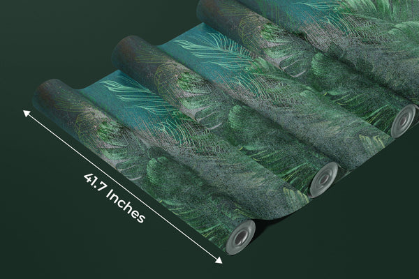 Tropical Leaves Wallpaper, Floral Background Mural, Oversized Custom Size Wall Art, Non-Woven, Non-Adhesive, Modern Wall Paper, Removable