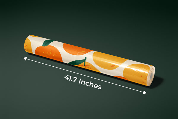 Mandarins, Beige Background Wallpaper, Seamless Pattern Mural, Oversized Custom Size Wall Art, Non-Woven, Non-Adhesive, Modern Wall Paper, Removable