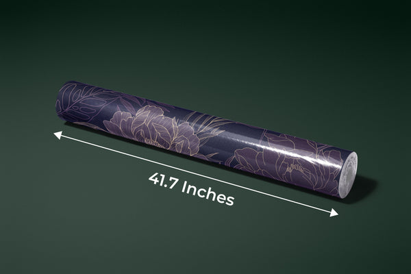 Purple Flowers Wallpaper, Big Leaves Mural, Oversized Custom Size Wall Art, Non-Woven, Non-Adhesive, Modern Wall Paper, Removable