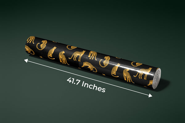 Leopards, Black Background Wallpaper, Seamless Pattern Mural, Oversized Custom Size Wall Art, Non-Woven, Non-Adhesive, Modern Wall Paper, Removable