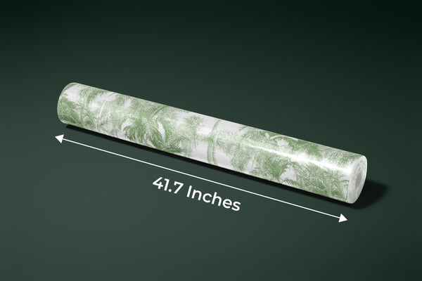 Tropical Green Trees Wallpaper, White Background Mural, Oversized Custom Size Wall Art, Non-Woven, Non-Adhesive, Modern Wall Paper, Removable