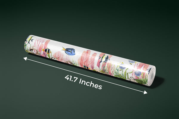 Fishes and Corals Wallpaper, White Background Mural, Oversized Custom Size Wall Art, Non-Woven, Non-Adhesive, Modern Wall Paper, Removable