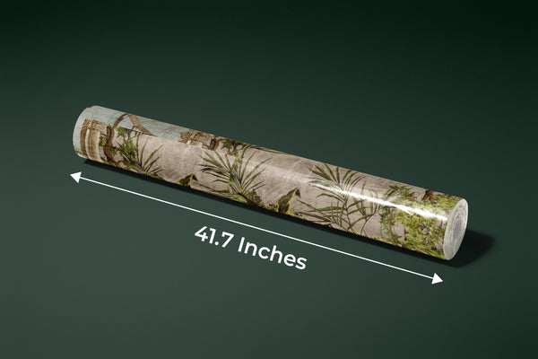 Greenhouse with a Column Wallpaper, Plants Mural, Oversized Custom Size Wall Art, Non-Woven, Non-Adhesive, Modern Wall Paper, Removable