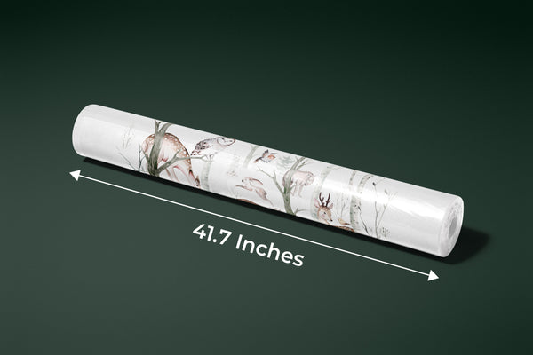 Cute Animals, Trees Wallpaper, White Background Mural, Oversized Custom Size Wall Art, Non-Woven, Non-Adhesive, Modern Wall Paper, Removable