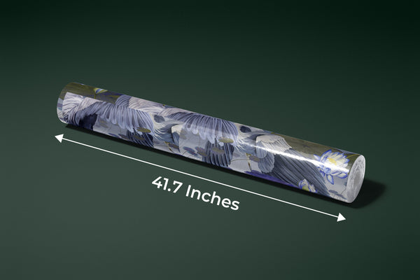 Birds Wallpaper, Lotus and Blue Background Mural, Oversized Custom Size Wall Art, Non-Woven, Non-Adhesive, Modern Wall Paper, Removable