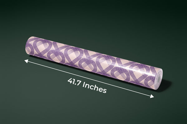 Purple Heart Wallpaper, Seamless Pattern Mural, Oversized Custom Size Wall Art, Non-Woven, Non-Adhesive, Modern Wall Paper, Removable