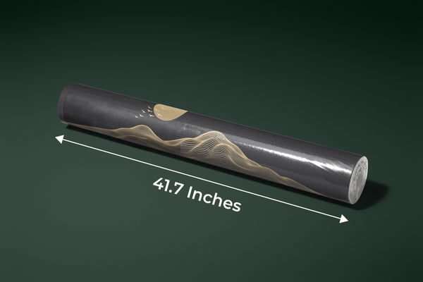 Abstract Gold Landscape Wallpaper, Mountain and Birds, Black Background Mural, Oversized Custom Size Wall Art, Non-Woven, Non-Adhesive, Modern Wall Paper, Removable