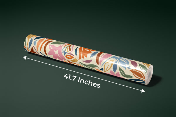 Abstract Shapes and Flowers Wallpaper, Colorful Mural, Oversized Custom Size Wall Art, Non-Woven, Non-Adhesive, Modern Wall Paper, Removable