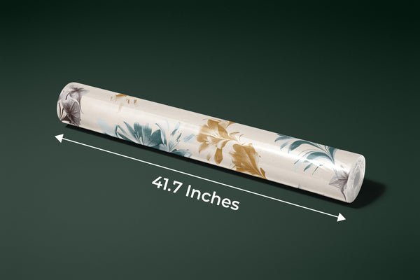 Watercolor Flower and Leaf Wallpaper, Seamless Pattern Mural, Oversized Custom Size Wall Art, Non-Woven, Non-Adhesive, Modern Wall Paper, Removable