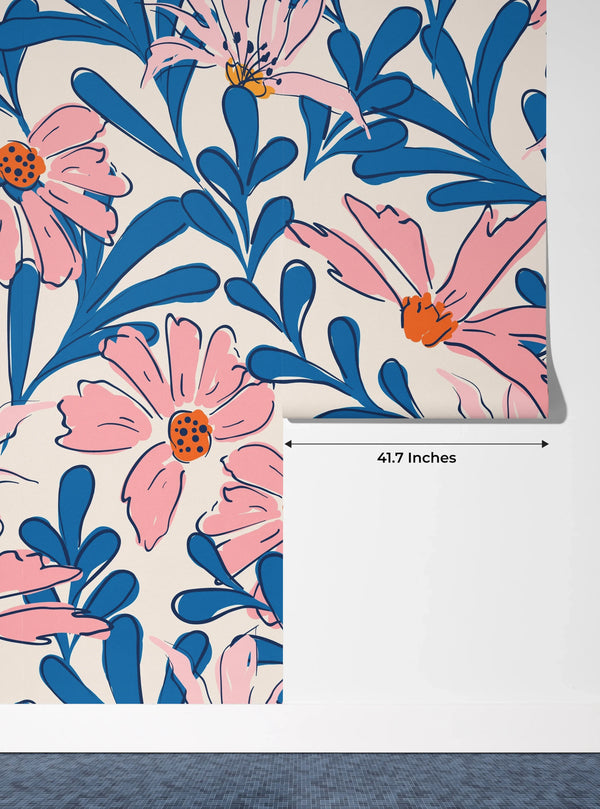 Summer Tropical Wallpaper, Seamless Pattern Mural, Oversized Custom Size Wall Art, Non-Woven, Non-Adhesive, Modern Wall Paper, Removable