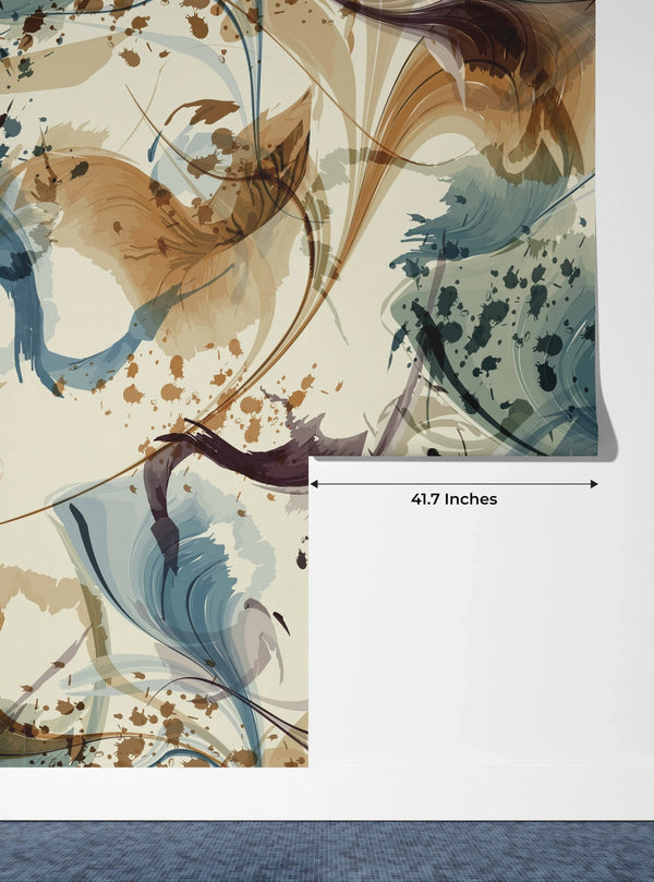 Liquid Watercolor Wallpaper, Abstract Flow Mural, Oversized Custom Size Wall Art, Non-Woven, Non-Adhesive, Modern Wall Paper, Removable