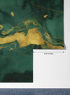 Black and Green Marble Wallpaper, Abstract Mural, Oversized Custom Size Wall Art, Non-Woven, Non-Adhesive, Modern Wall Paper, Removable
