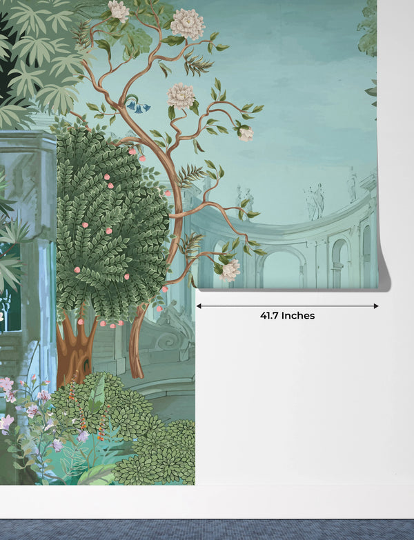 Ancient Roman Architecture Wallpaper,Botanic Mural, Oversized Custom Size Wall Art, Non-Woven, Non-Adhesive, Modern Wall Paper, Removable
