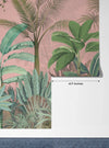 Jungle Wallpaper, Pink Sky Mural, Oversized Custom Size Wall Art, Non-Woven, Non-Adhesive, Modern Wall Paper, Removable