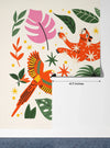 Exotic Tropical Wallpaper, Cartoon Retro Style Mural, Oversized Custom Size Wall Art, Non-Woven, Non-Adhesive, Modern Wall Paper, Removable