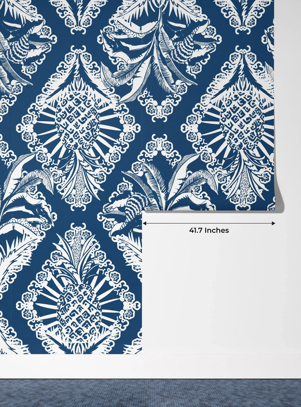 Retro Tropical Style Wallpaper, Seamless Pattern Mural, Oversized Custom Size Wall Art, Non-Woven, Non-Adhesive, Modern Wall Paper, Removable