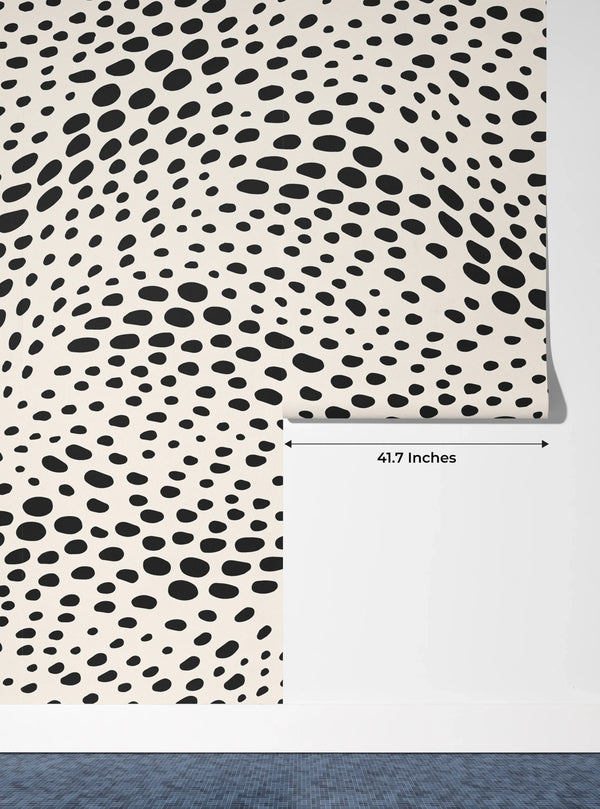 Abstract Dot Waves Wallpaper, Seamless Pattern Mural, Oversized Custom Size Wall Art, Non-Woven, Non-Adhesive, Modern Wall Paper, Removable