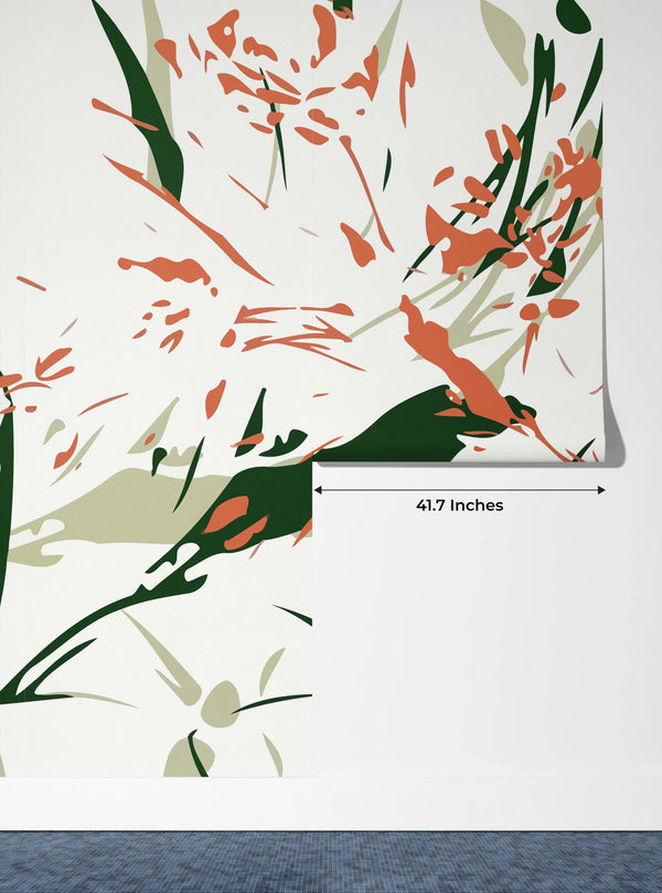 Brush Strokes Wallpaper, Abstract Mural, Oversized Custom Size Wall Art, Non-Woven, Non-Adhesive, Modern Wall Paper, Removable