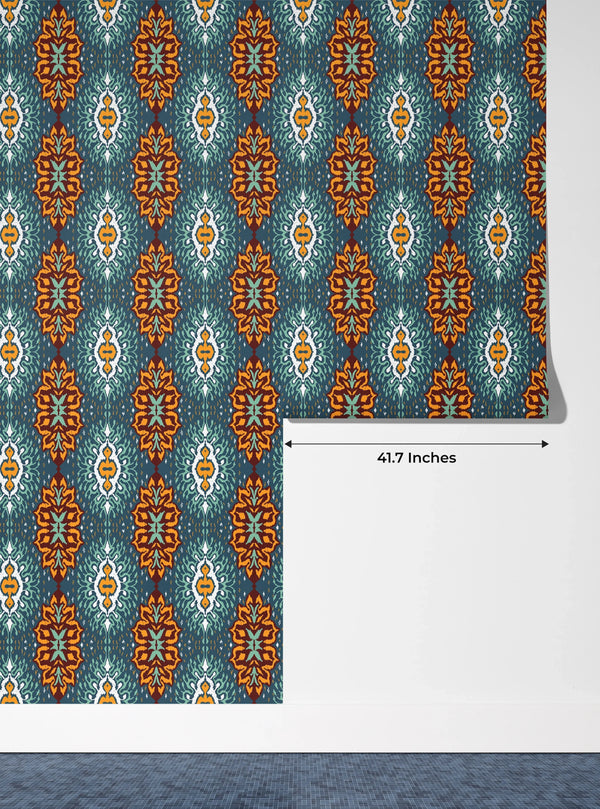 Victorian Style Damask Wallpaper, Seamless Pattern Mural, Oversized Custom Size Wall Art, Non-Woven, Non-Adhesive, Modern Wall Paper, Removable